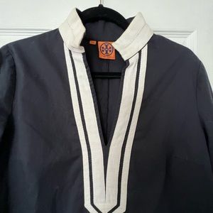 Tory Burch navy blue long sleeve tunic dress - women's 8